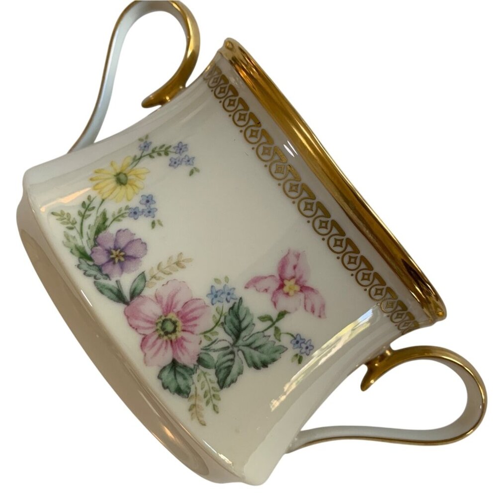 VTG 80s Lenox Flower Song Sugar Bowl USA Porcelain M10095